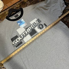 NWT VTG Y2k Southpole Mens XXL Gray Ringer Shirt Short Sleeve Streetwear Hip Hop