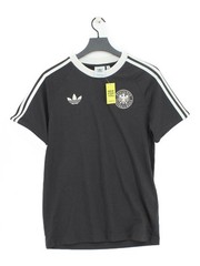Adidas Men’s T-Shirt S Black Graphic Cotton with Polyester, Elastane Basic