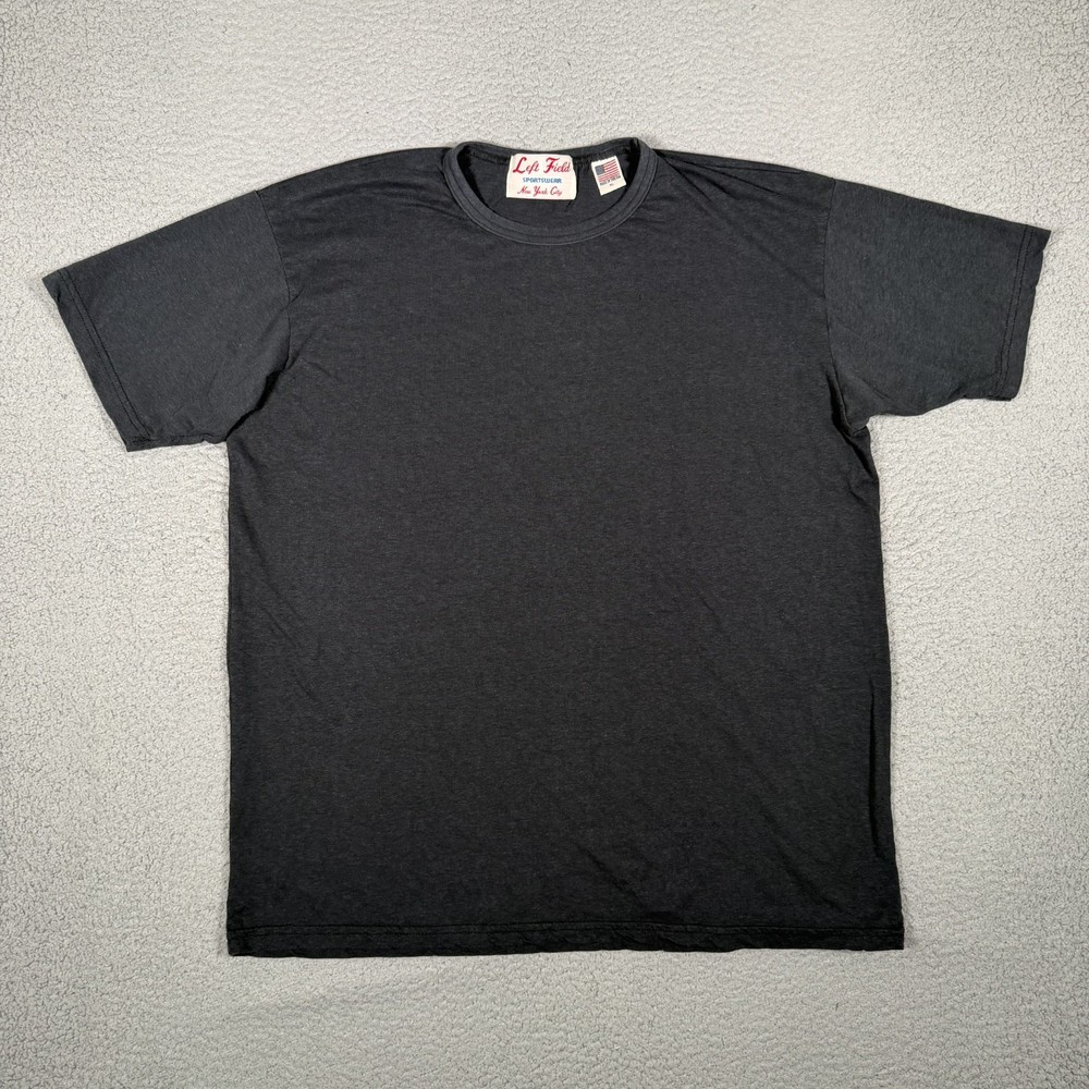 Left Field Sportswear NYC Shirt Mens XL Black Hemp Casual Preppy Tee USA Made