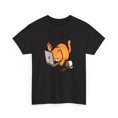 Cat I’m OK Sad Cat Hard Work Office Employee Funny Cool Cat T-Shirt