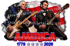 Abraham Lincoln and George Washington Playing Guitar America’s 4th 250th T-Shirt