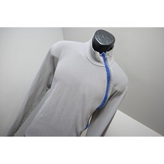Armani Exchange Mock Neck Top Mens XL Grey Asymmetrical Zip Long Sleeve EUC