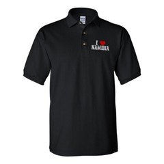 Polo Shirts for Men I Love Namibia Cotton Short Sleeves Golf Tees