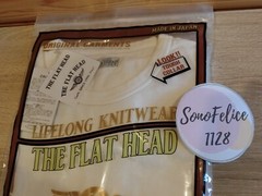 The Flat Head FN-THC-001 3 needles one off T-shirt THC PLAIN FLATHEAD WHITE NEW