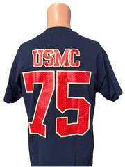 Battlefield Collection Semper Fidelis Marines Navy Blue & Red Shirt Size Medium