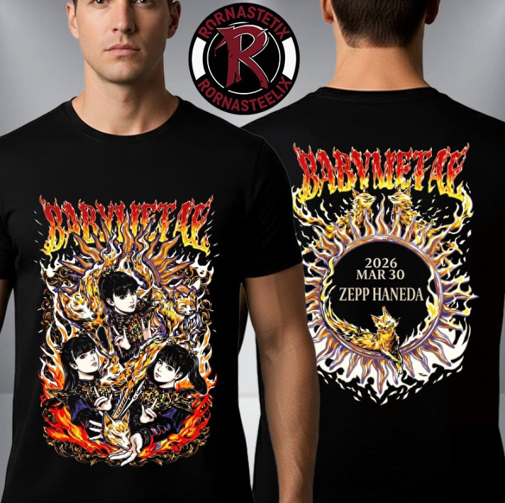 Babymetal World Tour 2026 In Japan Merch White Flame Show On March 30 T-Shirt