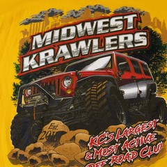 T Shirt Mens XL Off Road Jeep Club Midwest Krawlers (Lot of 2) Blue & Yellow