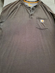Carhartt Force Men’s Relaxed Fit Henley Pocket T-Shirt Gray 2XL Tall Solid