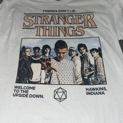 NWT Stranger Things Shirt Mens Sz M White Long Sleeve Hot Topic Hawkins Indiana