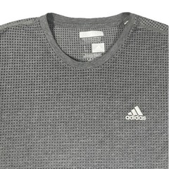 Adidas Climacool Mens Short Sleeve Aeroknit Textured Tee Shirt Gray Large