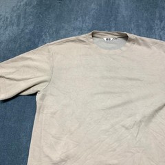Uniqlo AIRism Oversized T-Shirt Mens Medium Beige Cotton Wide Fit Drop Shoulder