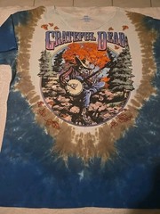 2000 Grateful Dead T-Shirt Tie Dye ‘94 Tour Men’s 2XL Skeleton Banjo Liquid Blue