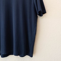 Murano Liquid Luxury Blue Boxy Top Large Soft Stretch Minimalist ShortSleeve Tee