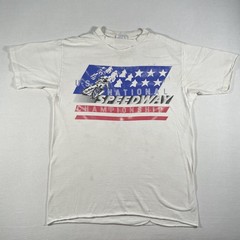 Vintage Speedway Racing Shirt Mens Large White Coors USA Moto Championship 80s