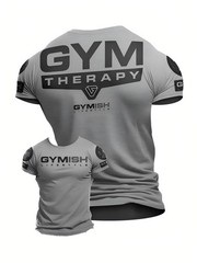 Summer fashion men’s muscle training letter print comfortable and breathable