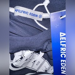 AELFRIC EDEN Contrast Color Stripe Soccer Jersey, Size Medium NWT Blue White