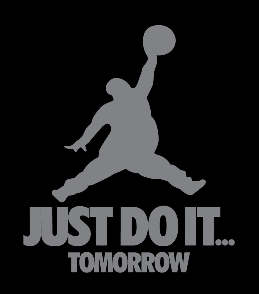 Just Do It Tomorrow parody shirt Funny Procrastination basketball black gray