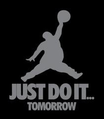 Just Do It Tomorrow parody shirt Funny Procrastination basketball black gray