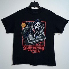 Scary Movies and Chill Horror Shirt Black Sz L Ghost Face Scream Slasher Killer