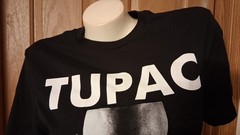 2PAC Black Graphic Tee Round Neck Short Sleeves Rap HipHop Size S(34-36)