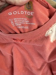 Goldtoe Men’s T Shirt XXL Destroyed Thrashed Sun Faded Orange Cotton
