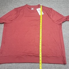 Members Mark Mens Pullover XX-Large Size Burgundy Long Sleeves Top Zip Pocket