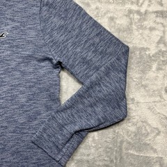 Hollister Crewneck Shirt Mens Blue Marled Long Sleeve Logo Knit Top XS