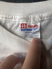 Vintage 1990s Single Stitch Hanes Heavyweight White T-Shirt Mens L Made in USA