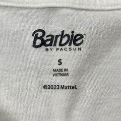 Pacsun Mattel Barbie Malibu White Blue Est. 1959 Logo TShirt Tee Size Small