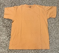 VINTAGE Timberland Weather Gear Mens T Shirt S Peach Embroidered Logo USA MADE