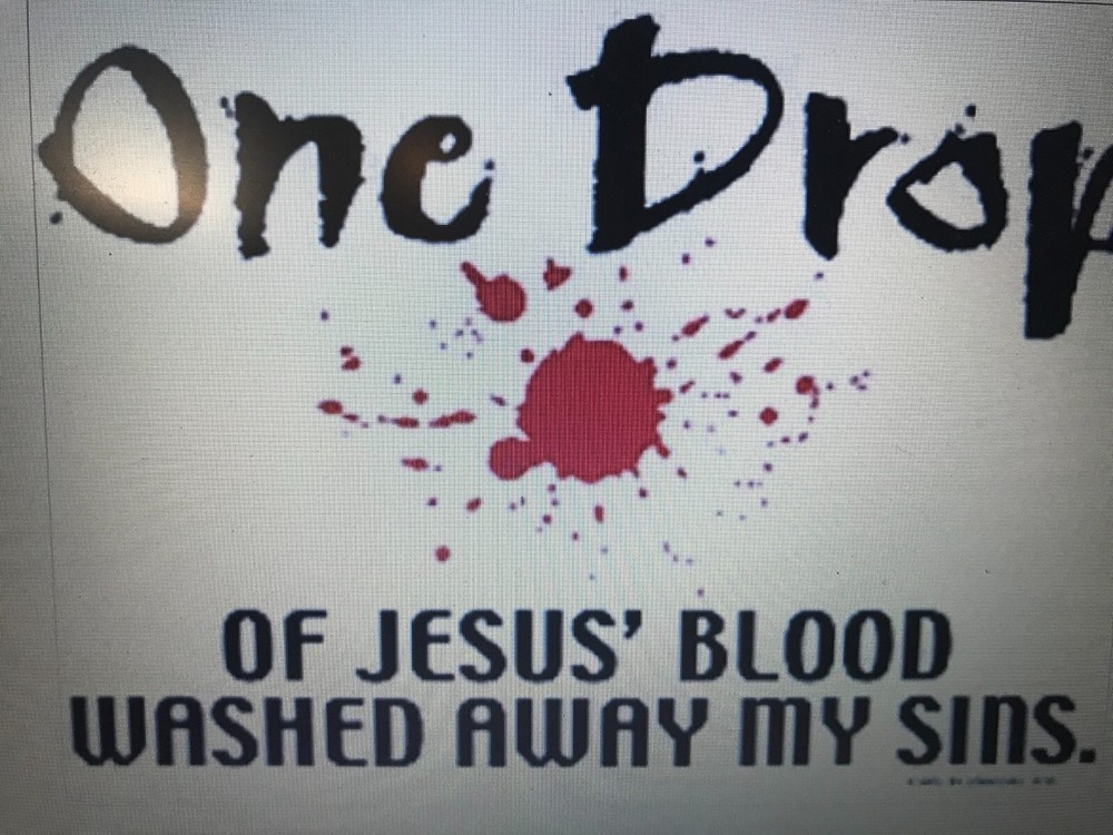 NEW Religious T-Shirt: One Drop Jesus’ Blood Washed Away My Sins (LOTS of Sizes)