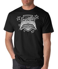 WITH GREAT MUSTACHE COMES GREAT RESPONSIBILITY funny beard hipster joke T-Shirt