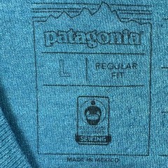 Patagonia T-Shirt Mens Large Teal Blue Responsibili-Tee Graphic Tee Short Sleeve