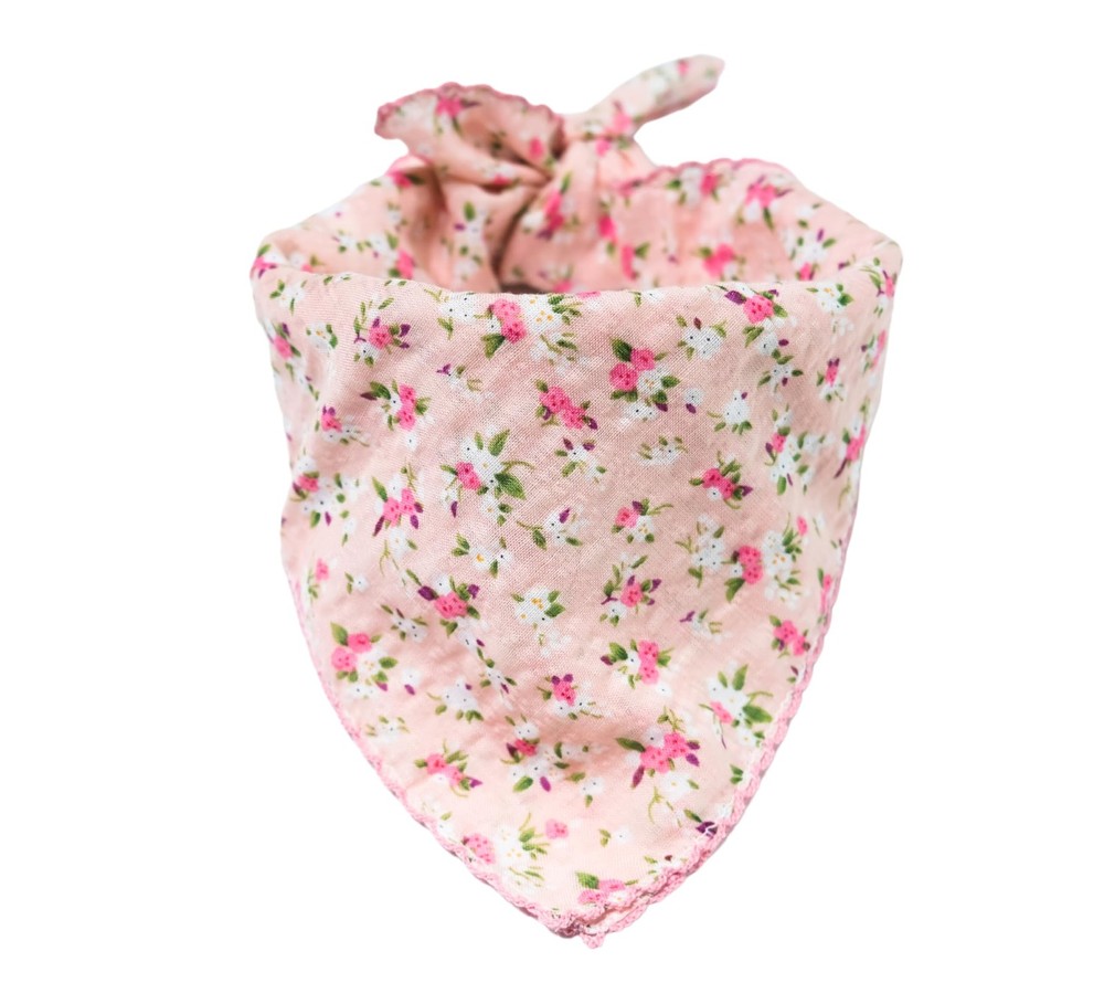 21X21 Floral Bandana, Soft Cotton, Viscose, Hair Wrapper, Scarf, Neckerchief