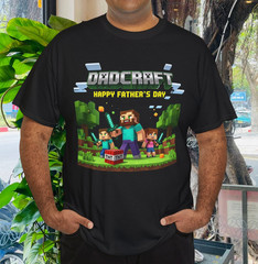 Dad Dadcraft Funny Gamer for Happy Father’s Day Gaming Pixel T-Shirt