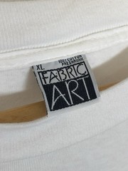 Vtg Fabric Art White Single Stitch Dinosaur T-Rex Mega Byte Nature USA Made XL