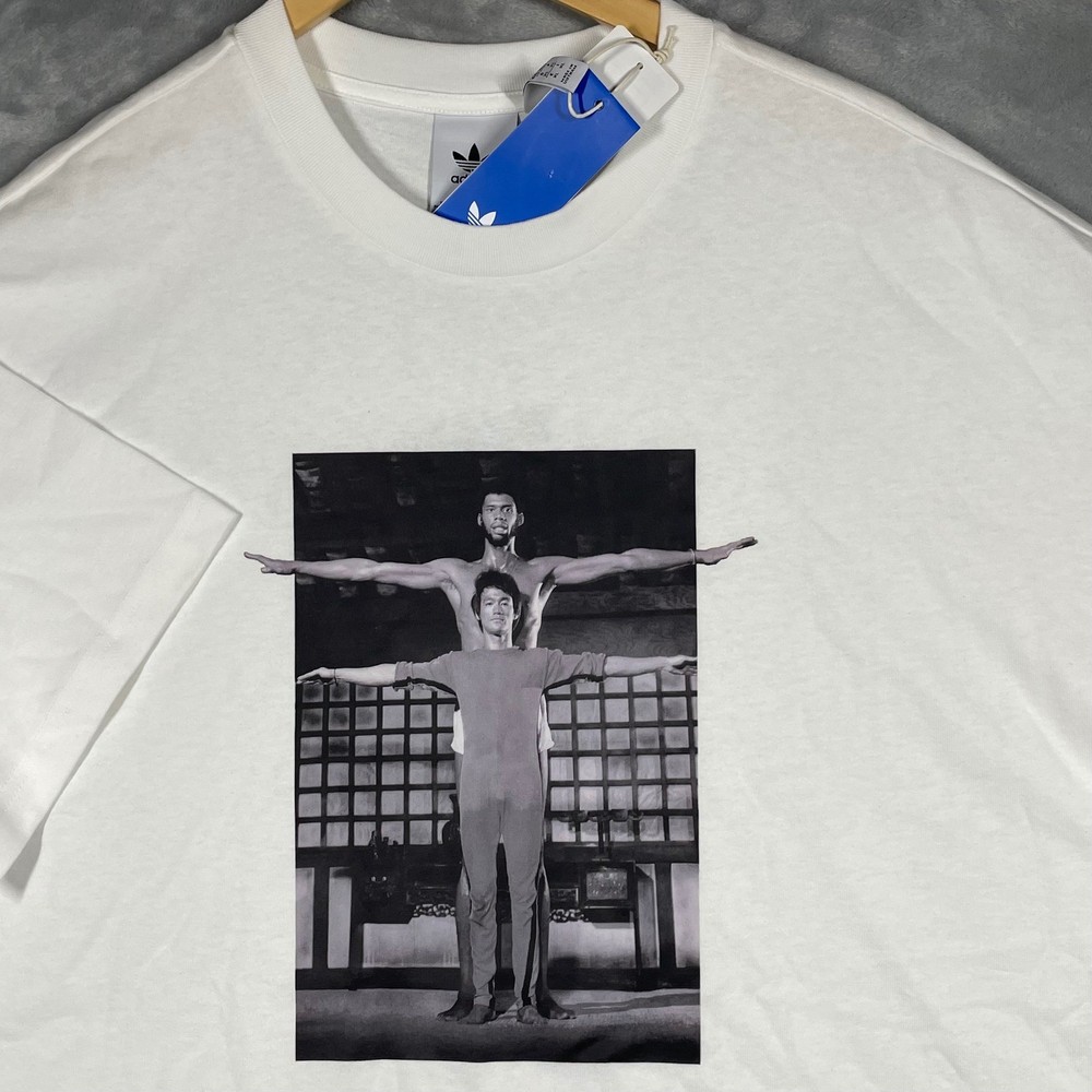 Adidas Originals Bruce Lee Kareem Abdul-Jabbar BL Icon Tee White Mens XL NEW