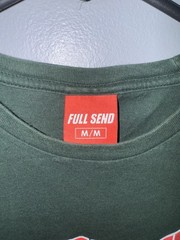 Nelk Boys Full Send T-Shirt Size Medium Dark Green/Red Colorway Simple Logo HTF