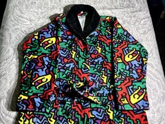 Keith Haring Allover Plush Print Bath Rope Men’s M-L size Miulticolor on Black