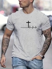 Camiseta de verano holgada, cómoda y ajustada, 100 % algodón, para hombre