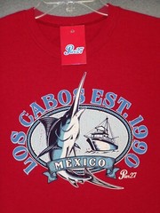 Los Cabos Tank Top Adult Medium Red Graphic Marlin Ocean Beach Outdoor Mens