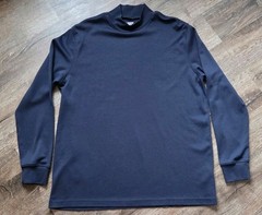 Men’s Lands End Mock Turtleneck Long Sleeve Shirt Navy Blue XL 46-48