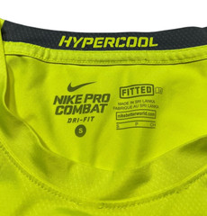 NIKE PRO COMBAT Neon Yellow HYPERCOOL x FITTED COMPRESSION T-SHIRT Gym Men’s S