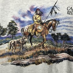 VTG 90s San Segal California Redwoods Native American Horse Nature T-shirt L USA
