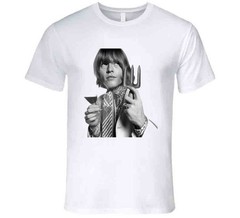 White T-shirt Brian Jones Retro Rolling Stone Vintage Devil Trident Cool 60s Mod