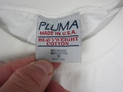 Vintage Pluma Shirt Adult Medium White Y2K Blank Casual Mens Heavyweight USA