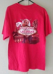 HARLEY DAVIDSON T-Shirt Mens Large L Las Vegas Nevada Hanes Red 2 Sided Biker