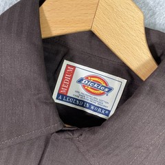Vintage NWT Dickies Work Shirt Mens Medium Brown Button Up Deadstock NWT 90s USA
