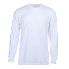Cotton T-Shirt Crew Neck Men’s Long Sleeves Classic Ribbed Cuff and Neck Solid