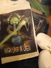 Hilarious Humor Weed Marijuana Tshirt Shirt Funny Return of the Jedi Baby Yoda